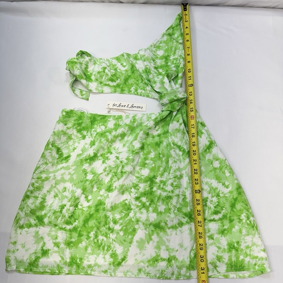 NEW For Love & Lemons Devon Mini‎ Dress Large Cut Out Y2K One Shoulder Sexy $198 - Picture 14 of 16